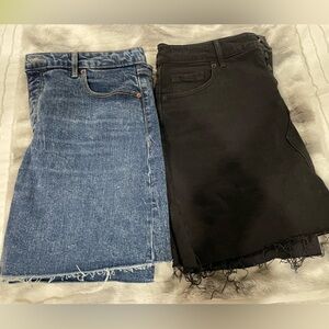 Old Navy Denim & Black A-Line Skirt Duo